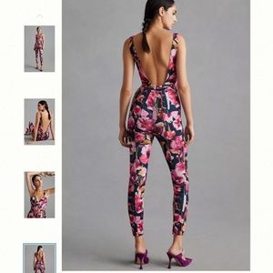 Anthropologie Floral Sweetheart Jumpsuit Size M